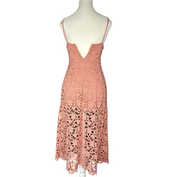 ASTR The Label X RTR Women's Dark Pink Lace A-Line Crepe BOHO MIDI Dress S/C27 - Picture 4 of 13